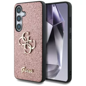   Guess Fixed Glitter Big 4G Metal Logo Samsung Galaxy S25 kemény hátlap tok, rózsaszín