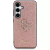 Guess Fixed Glitter Big 4G Metal Logo Samsung Galaxy S25 kemény hátlap tok, rózsaszín