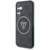 Guess 4G Glitter Triangle Buttons Samsung Galaxy S25 MagSafe kemény hátlap tok, fekete