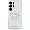 Karl Lagerfeld Rhinestones Karl Head Logo Samsung Galaxy S25 Ultra hátlap tok, átlátszó
