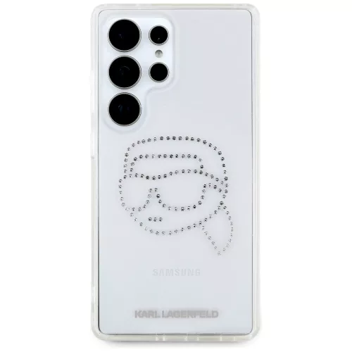 Karl Lagerfeld Rhinestones Karl Head Logo Samsung Galaxy S25 Ultra hátlap tok, átlátszó