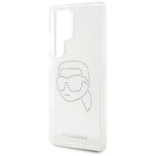 Karl Lagerfeld Rhinestones Karl Head Logo Samsung Galaxy S25 Ultra hátlap tok, átlátszó