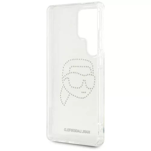 Karl Lagerfeld Rhinestones Karl Head Logo Samsung Galaxy S25 Ultra hátlap tok, átlátszó