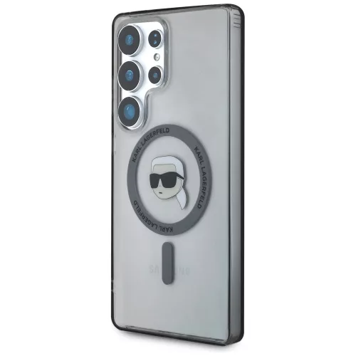 Karl Lagerfeld Button Karl Head Printed Logo Galaxy S25 Ultra MagSafe hátlap tok, fekete