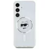 Karl Lagerfeld Button Choupette Head Printed Logo Galaxy S25 MagSafe hátlap tok, fehér