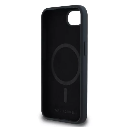 Karl Lagerfeld Liquid Silicone K&CH Heads Apple iPhone 17e / iPhone 16e MagSafe tok, fekete