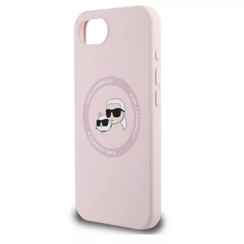 Karl Lagerfeld Liquid Silicone K&CH Heads Apple iPhone 17e / iPhone 16e MagSafe tok, rózsaszín