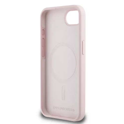 Karl Lagerfeld Liquid Silicone K&CH Heads Apple iPhone 17e / iPhone 16e MagSafe tok, rózsaszín