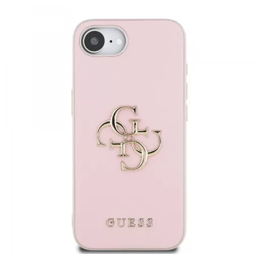 Guess PU Grained 4G Metal Logo Apple iPhone 17e / iPhone 16e hátlap tok, rózsaszín