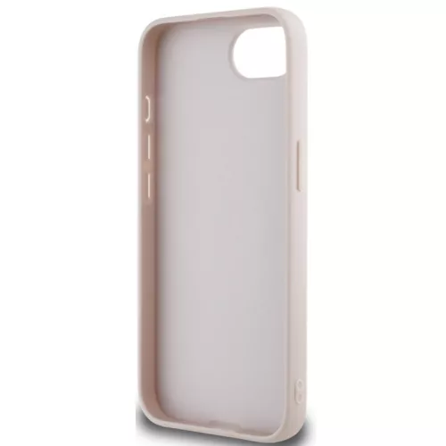 Guess PU Fixed Glitter 4G Metal Logo Apple iPhone 17e / iPhone 16e hátlap tok, rózsaszín