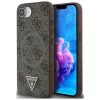Guess PU 4G Strass Triangle Metal Logo Apple iPhone 17e / iPhone 16e MagSafe hátlap tok, barna