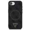 Guess PU 4G Strass Triangle Metal Logo Apple iPhone 17e / iPhone 16e MagSafe hátlap tok, fekete
