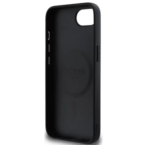 Guess PU 4G Small Metal Logo Apple iPhone 17e / iPhone 16e MagSafe hátlap tok, sötétszürke