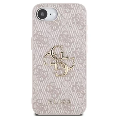 Guess PU 4G Metal Logo Apple iPhone 17e / iPhone 16e hátlap tok, rózsaszín