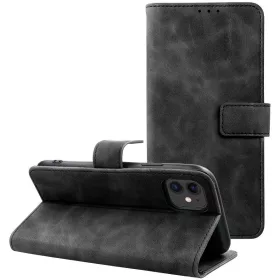   Tender Book Apple iPhone 17e / iPhone 16e flip/oldalra nyíló műbőr tok kártyatartó résszel, fekete