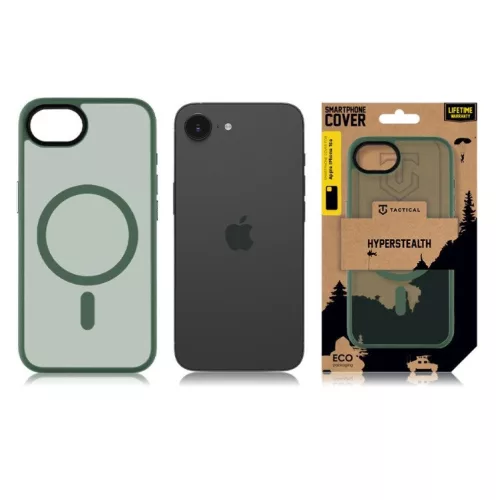 Tactical MagForce Hyperstealth Apple iPhone 17e / iPhone 16e MagSafe tok, áttetsző/sötétszöld