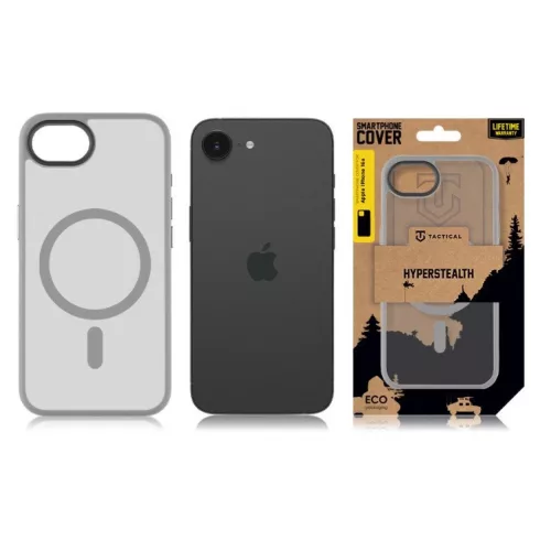 Tactical MagForce Hyperstealth Apple iPhone 17e / iPhone 16e MagSafe tok, áttetsző/világosszürke