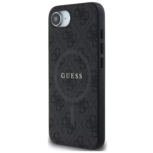 Guess PU Leather 4G Colored Ring Apple iPhone 17e / iPhone 16e MagSafe tok, fekete