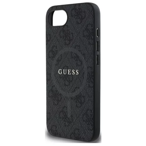 Guess PU Leather 4G Colored Ring Apple iPhone 17e / iPhone 16e MagSafe tok, fekete