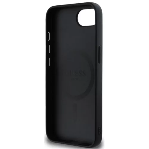 Guess PU Leather 4G Colored Ring Apple iPhone 17e / iPhone 16e MagSafe tok, fekete