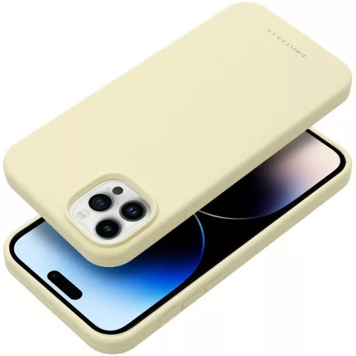 Roar Samsung Galaxy A56 prémium szilikon tok velúr béléssel, világossárga
