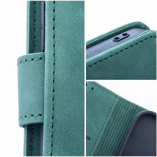 Tender Book Samsung Galaxy A56 flip/oldalra nyíló műbőr tok kártyatartó résszel, zöld