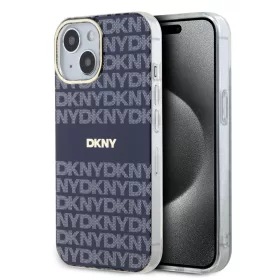   DKNY PU Leather Repeat Pattern Tonal Stripe iPhone 13 tok, kék