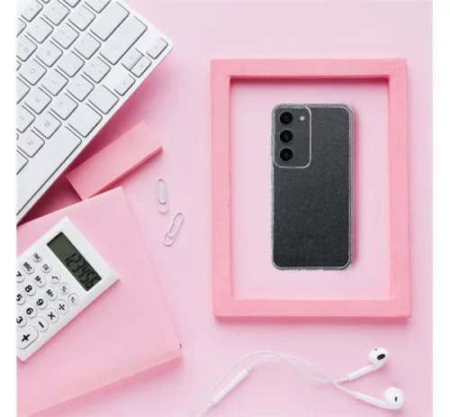 Clear 2mm Samsung Galaxy A26 csillámos szilikon tok, átlátszó