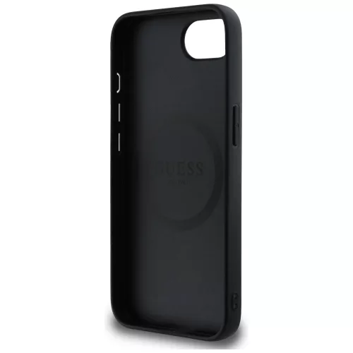 Guess Grained Triangle Apple iPhone 17e / iPhone 16e MagSafe tok, fekete