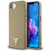 Guess Grained Triangle Apple iPhone 17e / iPhone 16e MagSafe tok, világosbarna