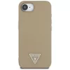 Guess Grained Triangle Apple iPhone 17e / iPhone 16e MagSafe tok, világosbarna