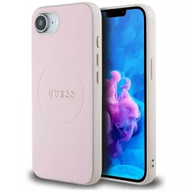   Guess Grained Ring Apple iPhone 17e / iPhone 16e MagSafe tok, rózsaszín