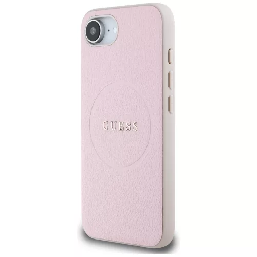 Guess Grained Ring Apple iPhone 17e / iPhone 16e MagSafe tok, rózsaszín