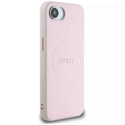 Guess Grained Ring Apple iPhone 17e / iPhone 16e MagSafe tok, rózsaszín
