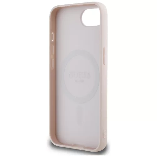 Guess Grained Ring Apple iPhone 17e / iPhone 16e MagSafe tok, rózsaszín
