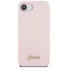 Guess Silicone Script Metal Logo Apple iPhone 17e / iPhone 16e MagSafe szilikon tok, rózsaszín