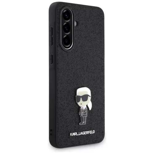 Karl Lagerfeld Fixed Glitter Ikonik Metal Pin Samsung Galaxy A36 hátlap tok, fekete