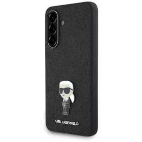   Karl Lagerfeld Fixed Glitter Ikonik Metal Pin Samsung Galaxy A56 hátlap tok, fekete