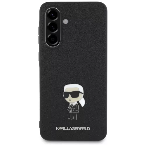 Karl Lagerfeld Fixed Glitter Ikonik Metal Pin Samsung Galaxy A56 hátlap tok, fekete