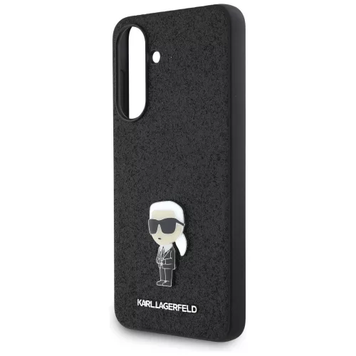Karl Lagerfeld Fixed Glitter Ikonik Metal Pin Samsung Galaxy A56 hátlap tok, fekete