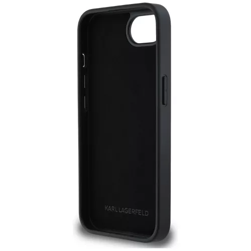 Karl Lagerfeld Fixed Glitter Ikonik Metal Pin Apple iPhone 17e / iPhone 16e hátlap tok, ezüst