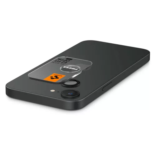 Spigen Glas.tR EZ Fit Optik Pro Apple iPhone 17E / 16E Tempered kameralencse-védő fólia felhelyező kerettel, fekete (2db)
