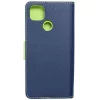 Fancy Motorola G35 5G mágneses flip tok, kék-lime