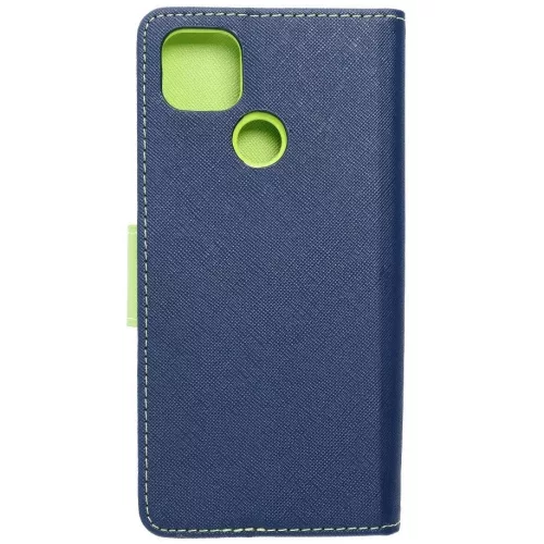 Fancy Motorola G35 5G mágneses flip tok, kék-lime