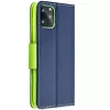 Fancy Motorola G35 5G mágneses flip tok, kék-lime