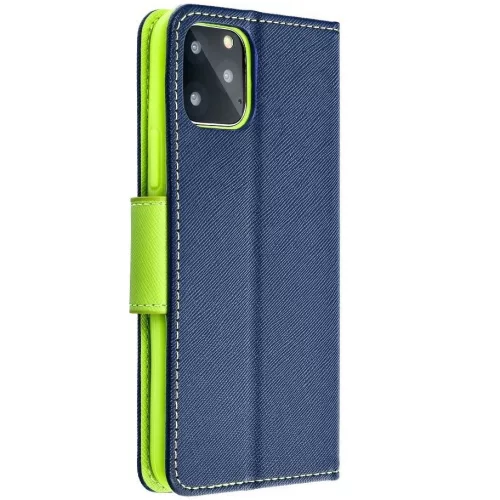 Fancy Motorola G35 5G mágneses flip tok, kék-lime
