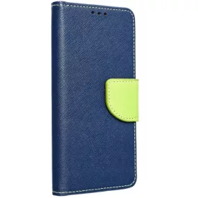 Fancy Motorola G55 5G mágneses flip tok, kék-lime