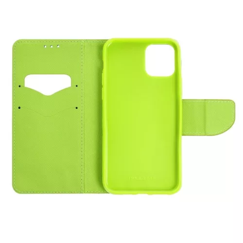 Fancy Motorola G55 5G mágneses flip tok, kék-lime