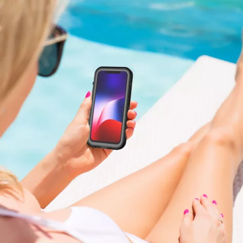 Shellbox Apple iPhone 13 vízálló tok, fekete