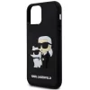 Karl Lagerfeld 3D Rubber Karl and Choupette Apple iPhone 13 hátlap tok, fekete